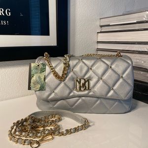 NWT Badgley Mischka Diamond Quilt Studded Bag